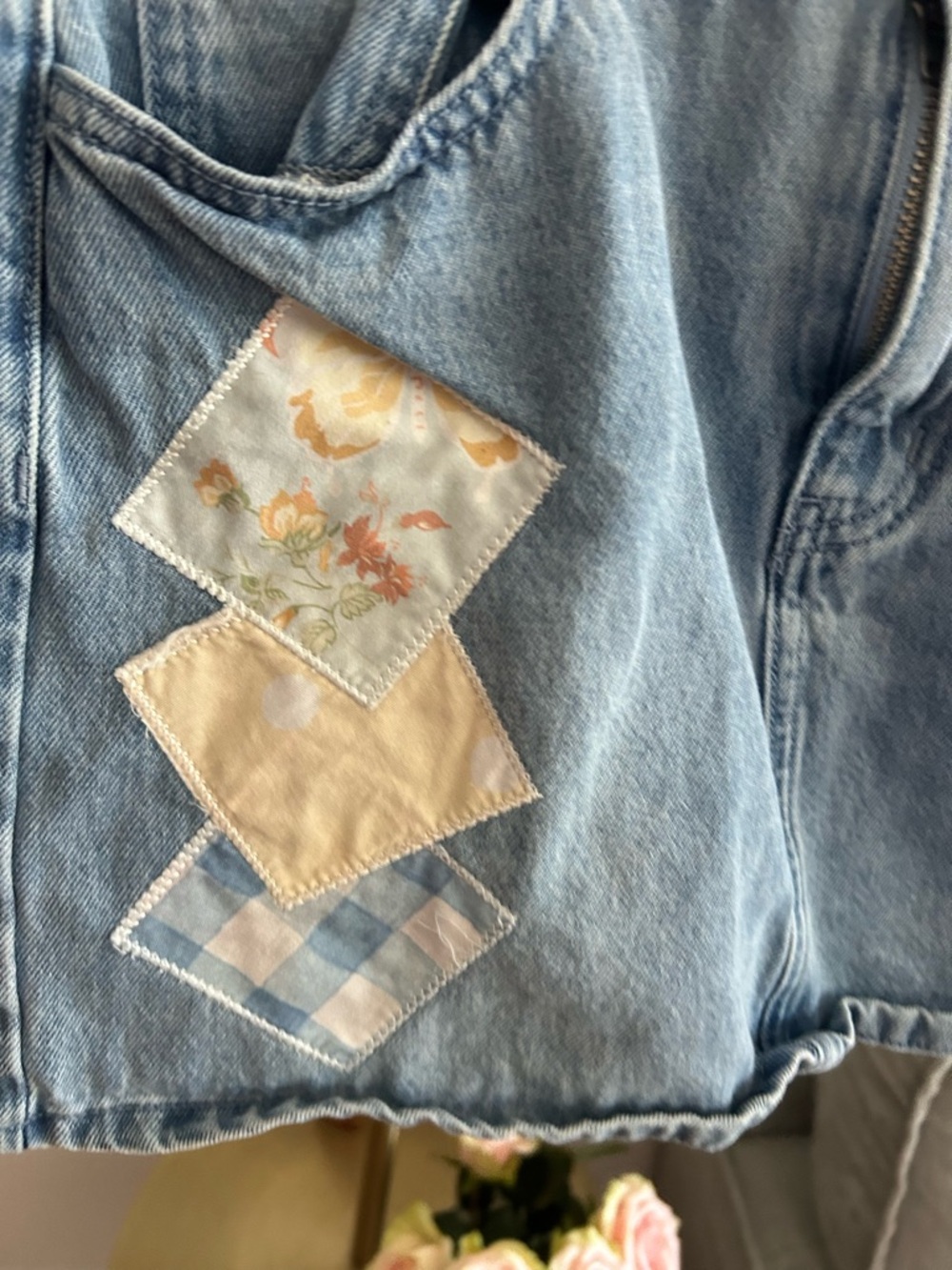Dolls Kill X Holly Hobbie Denim Patch Mini Skirt S - Picture 3 of 10